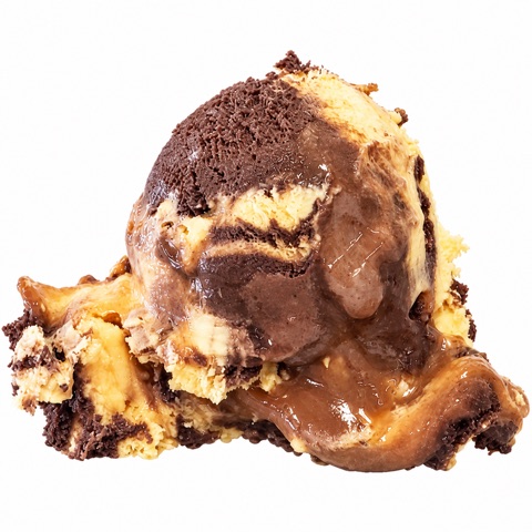 Midnight Caramel River ice cream scoop