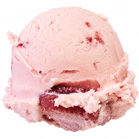 Strawberry ice cream scoop
